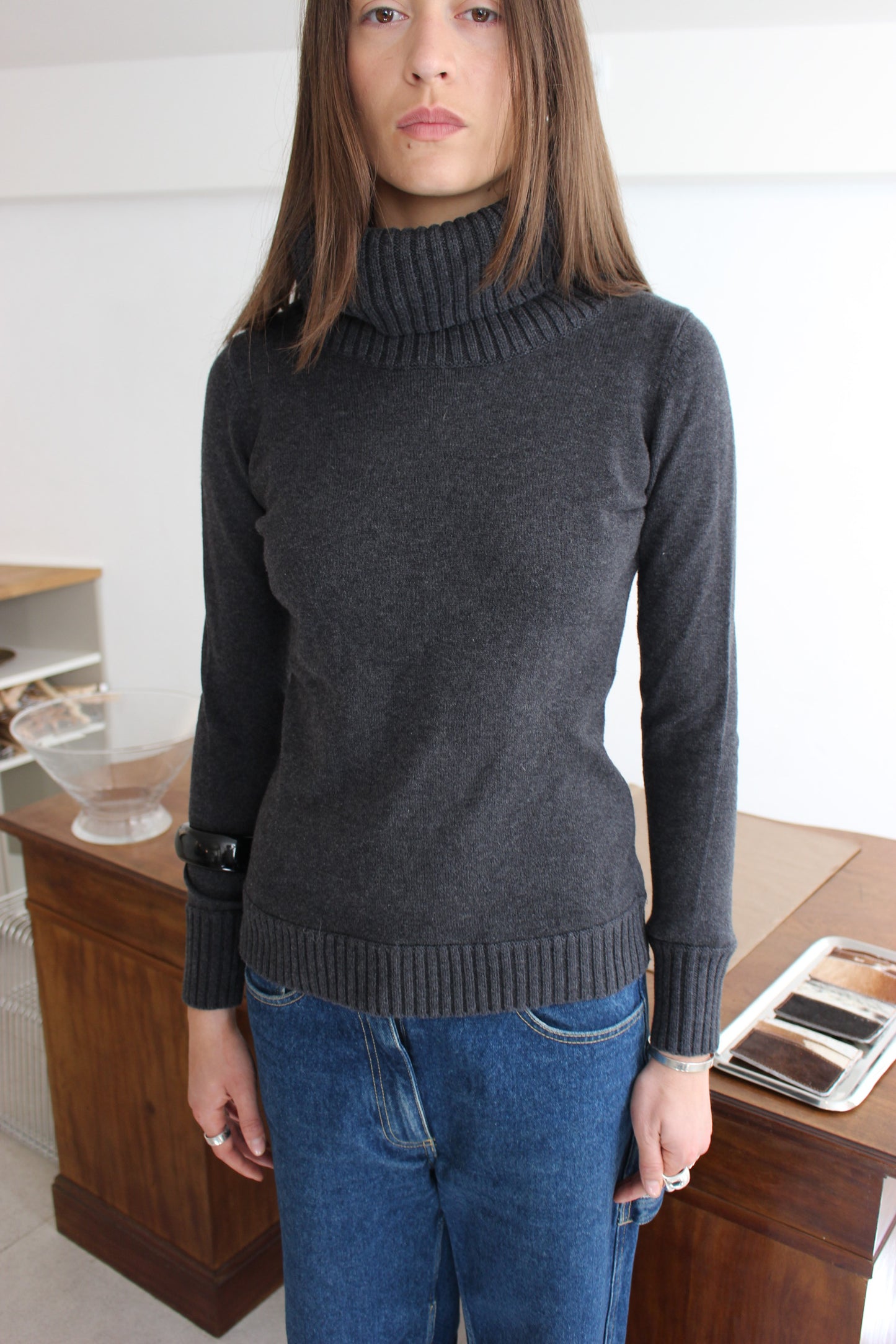 Striktrøje m. turtleneck