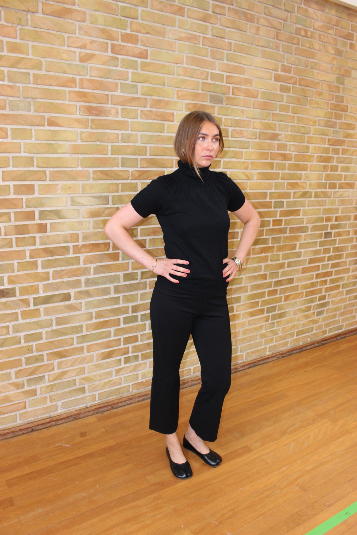 Stikket top m. turtleneck