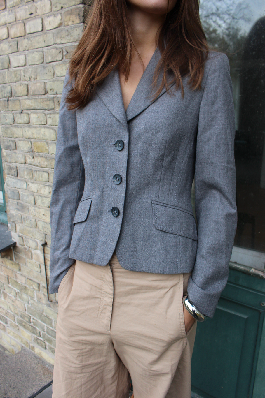 Figursyet blazer i uld