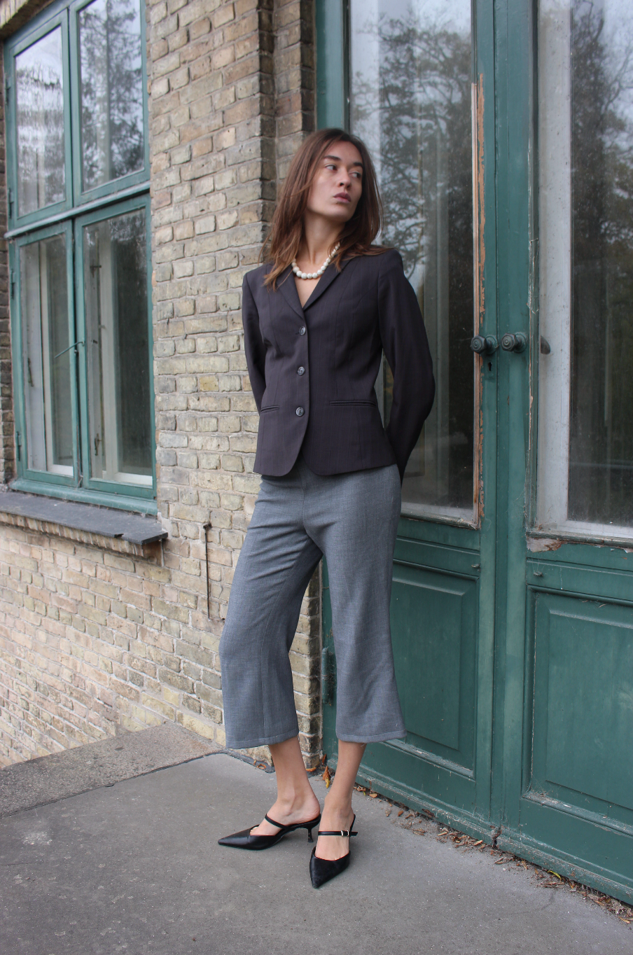 Figursyet blazer i uld