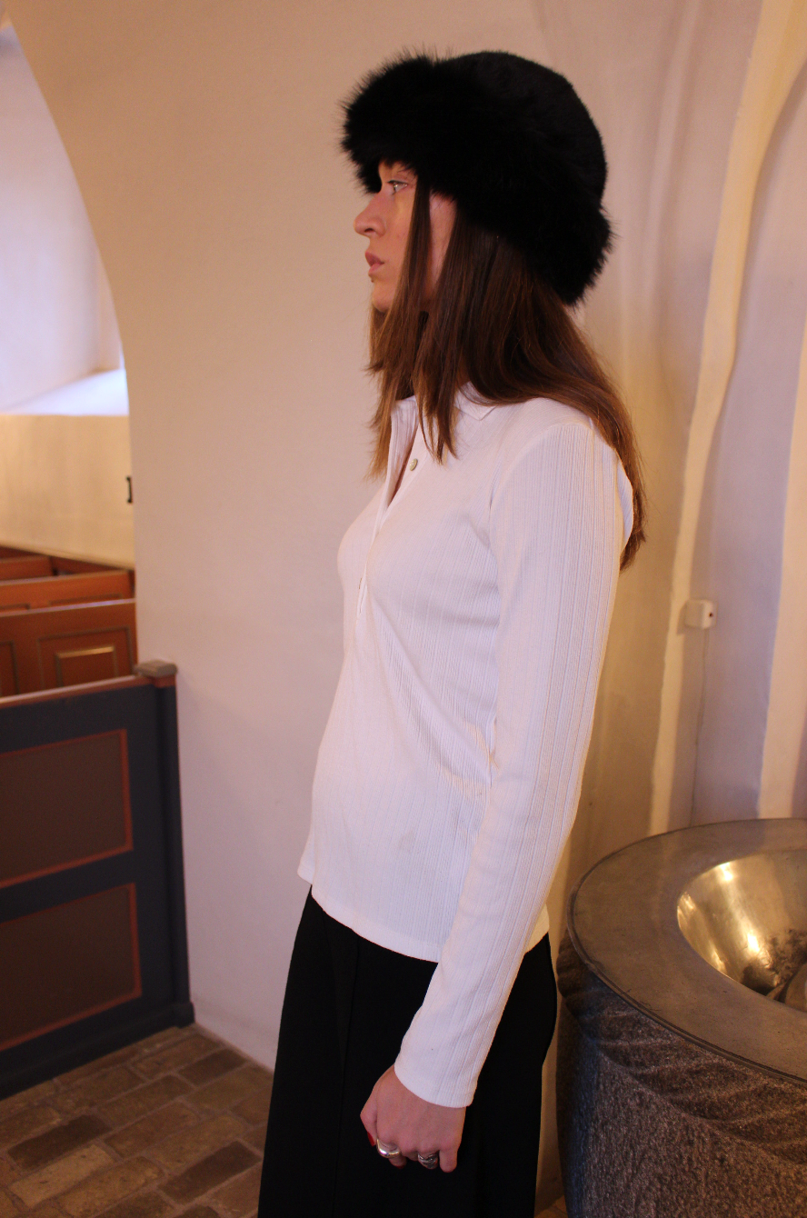 Polobluse i hvid