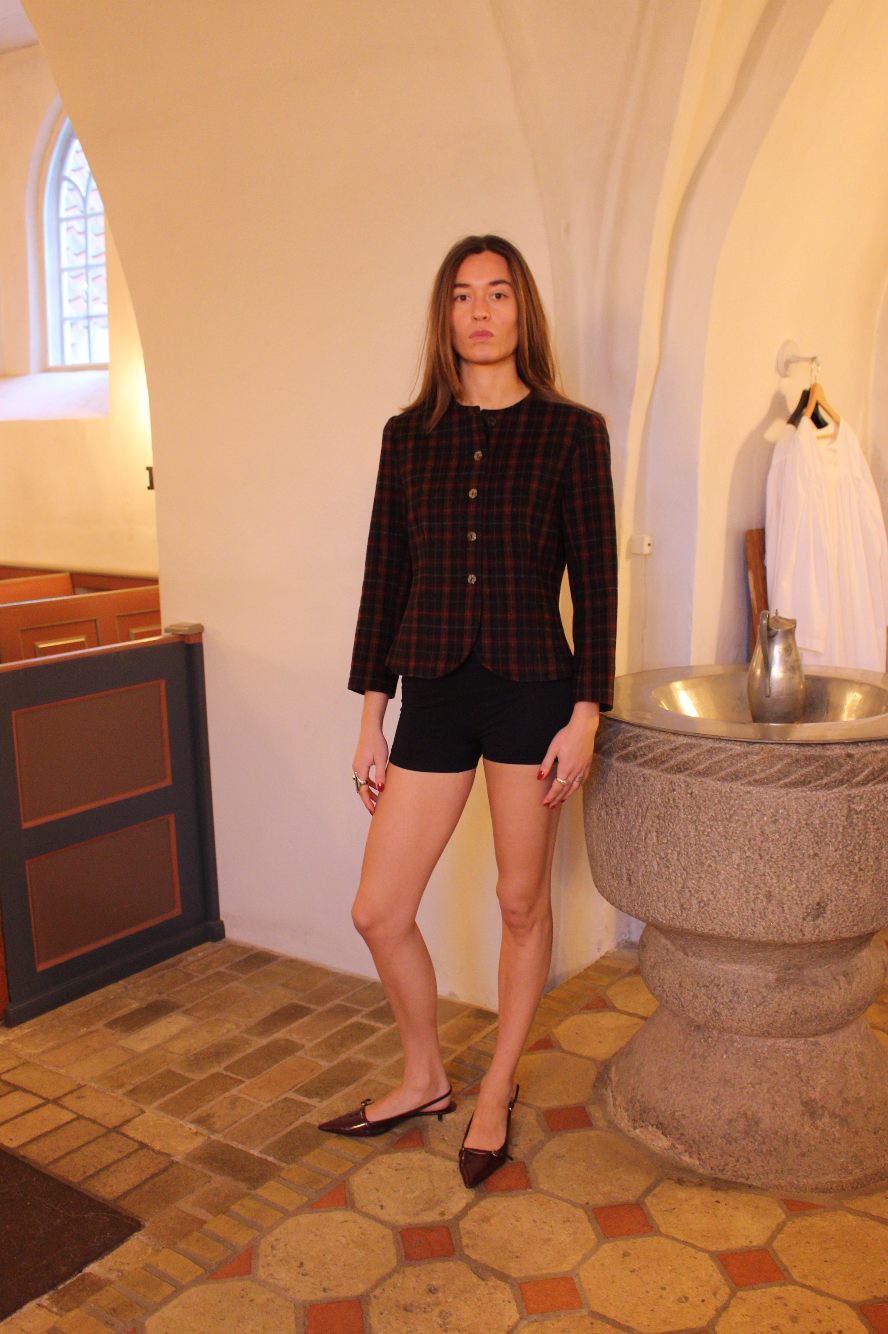 Figursyet blazer i uld