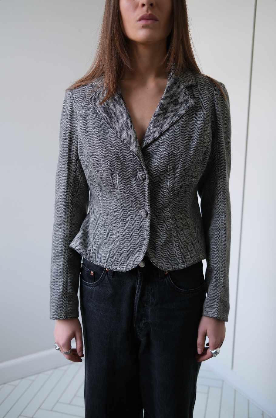 Figursyet blazer i uld