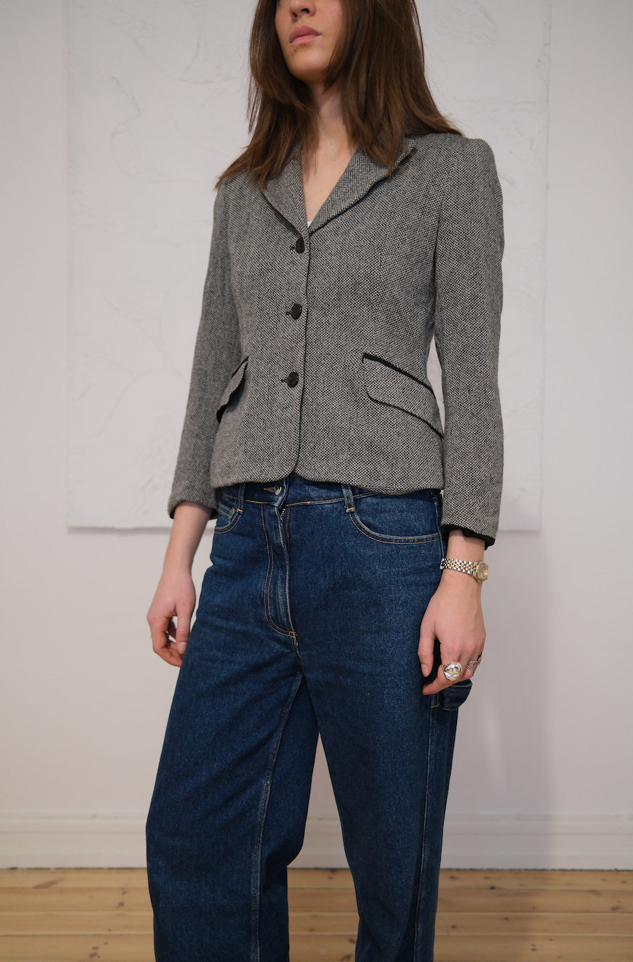 Figursyet blazer i uld