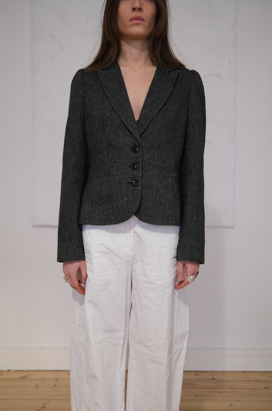 Figursyet blazer i uld