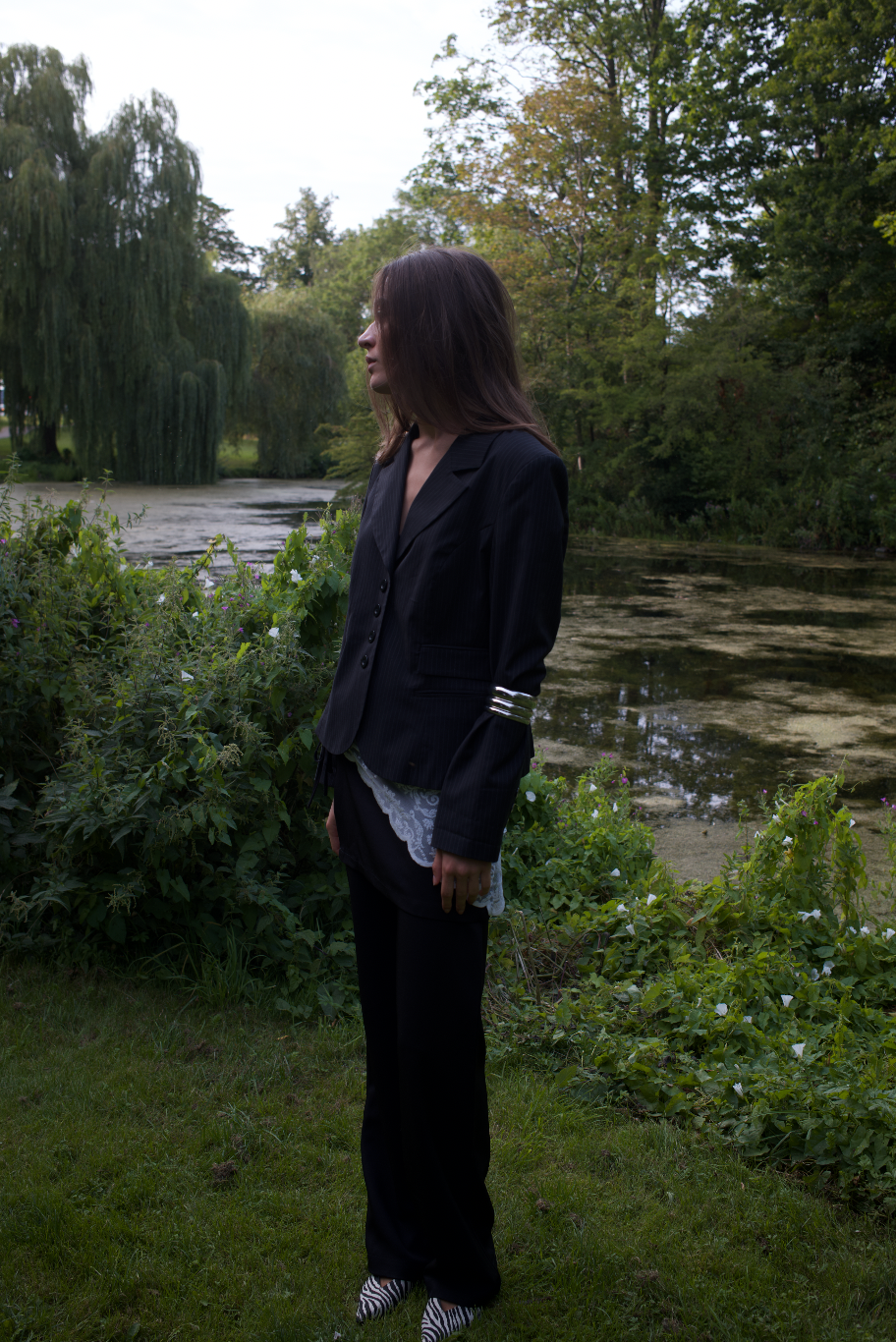 Klassisk blazer m. pinstripes