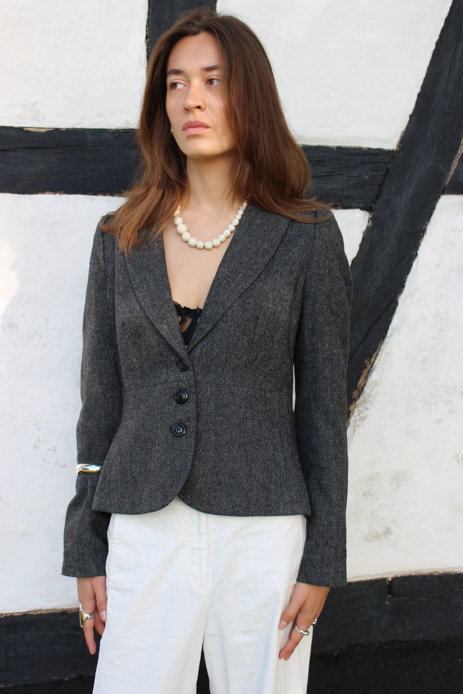 Figursyet blazer i uld