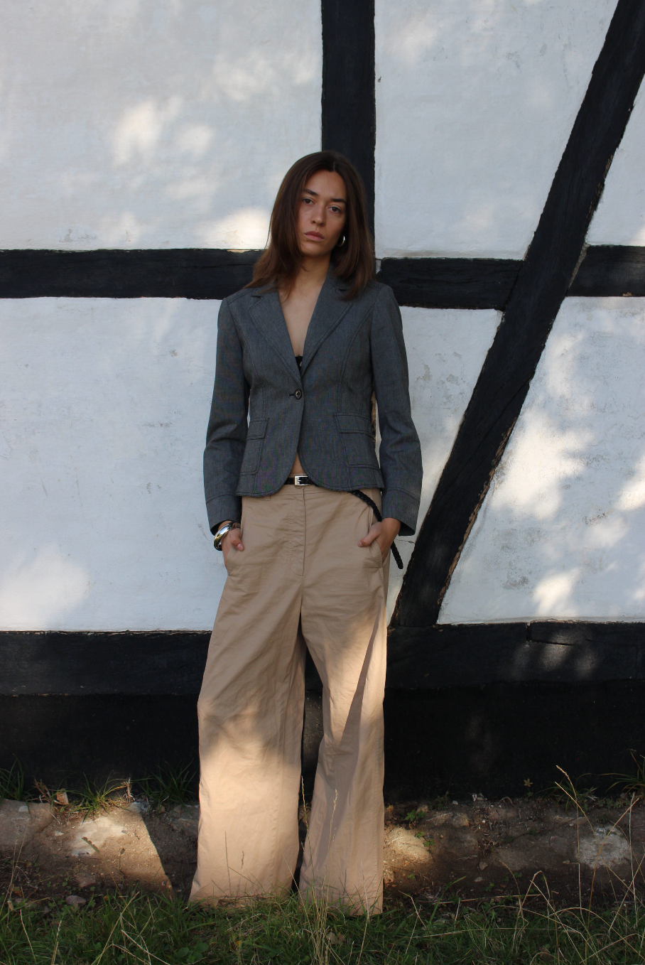 Figursyet blazer i uld