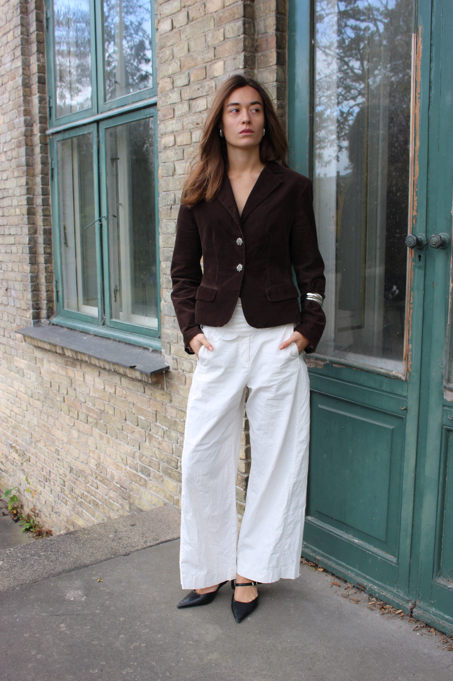 Brun figursyet blazer