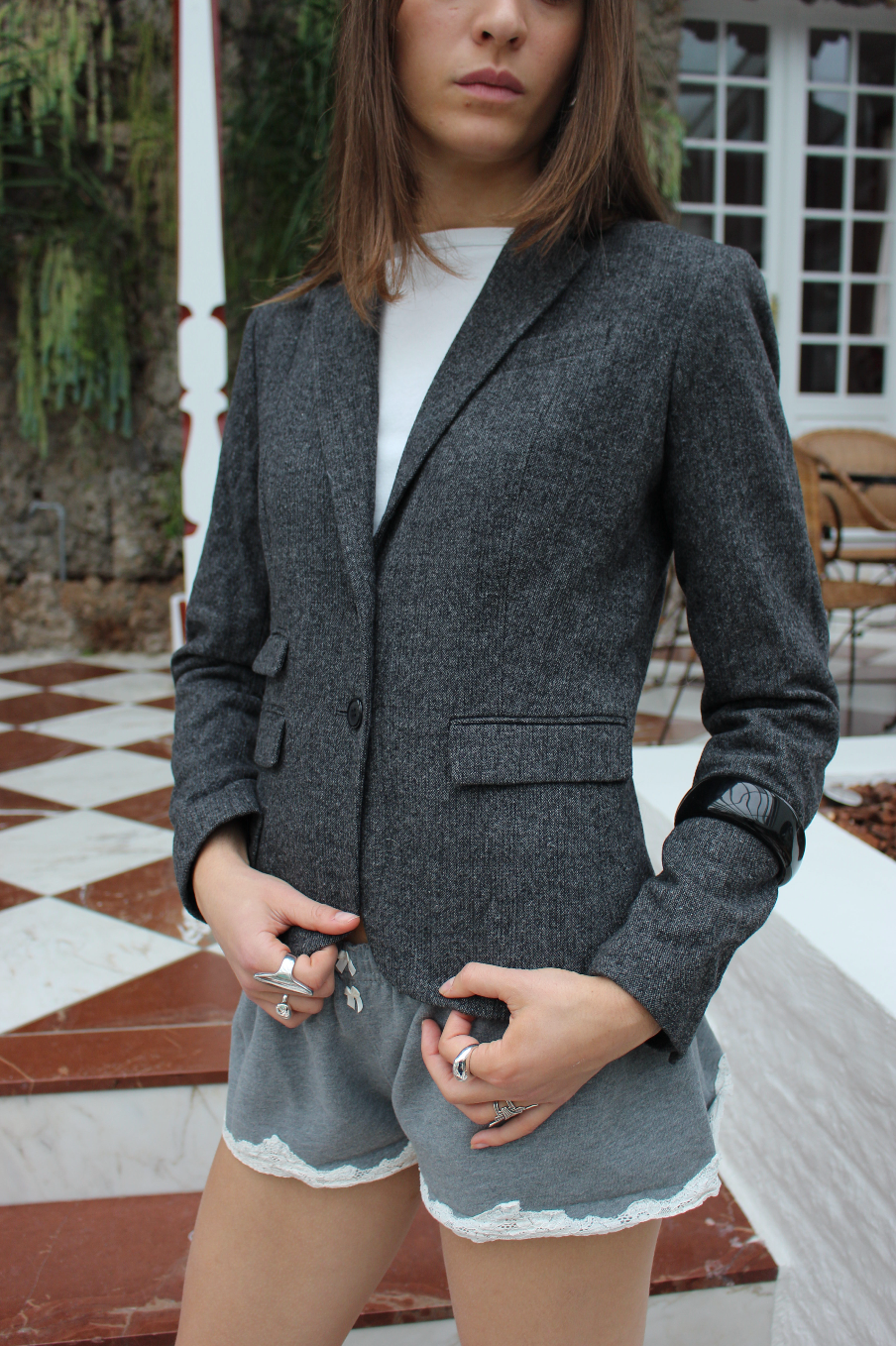 Figursyet blazer i uld