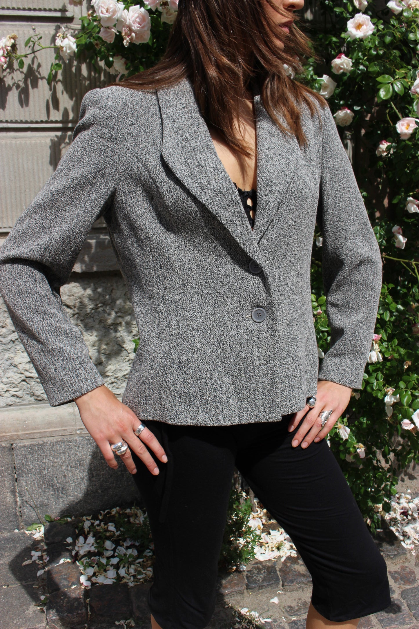 Figursyet blazer i uld