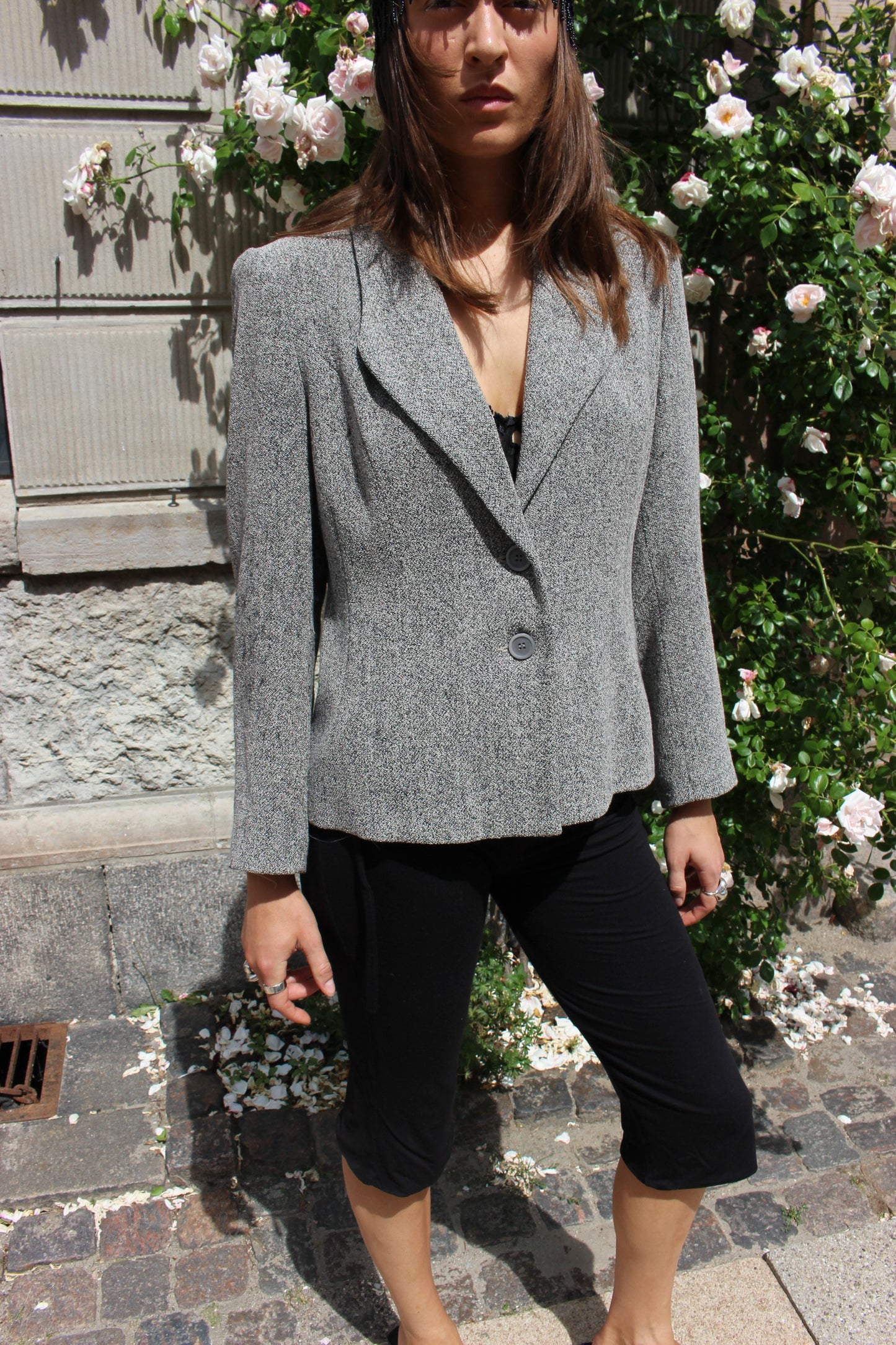 Figursyet blazer i uld