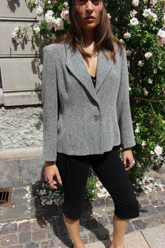 Figursyet blazer i uld