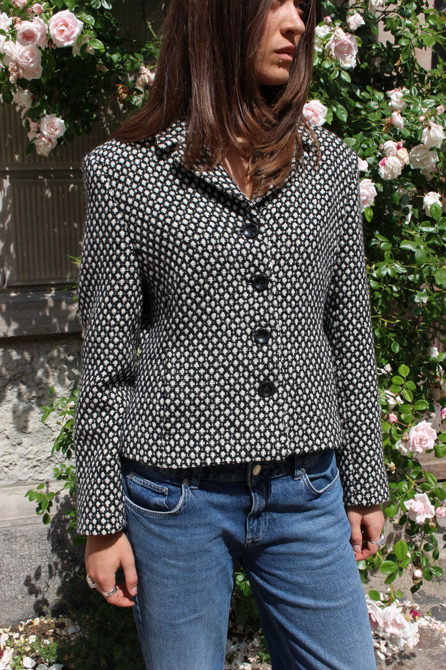 Figursyet blazer i uld