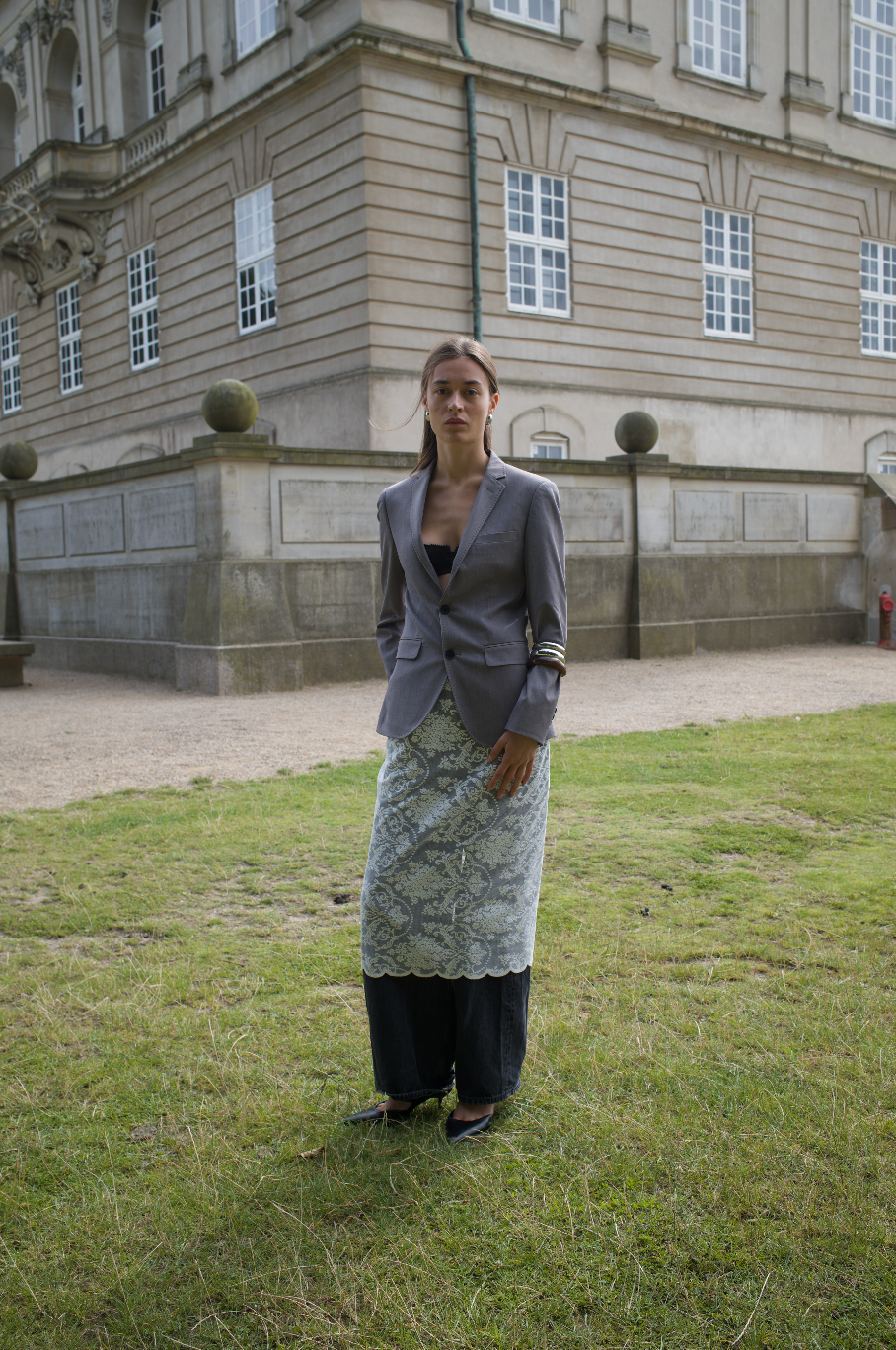 Oversized blazer i lysegrå