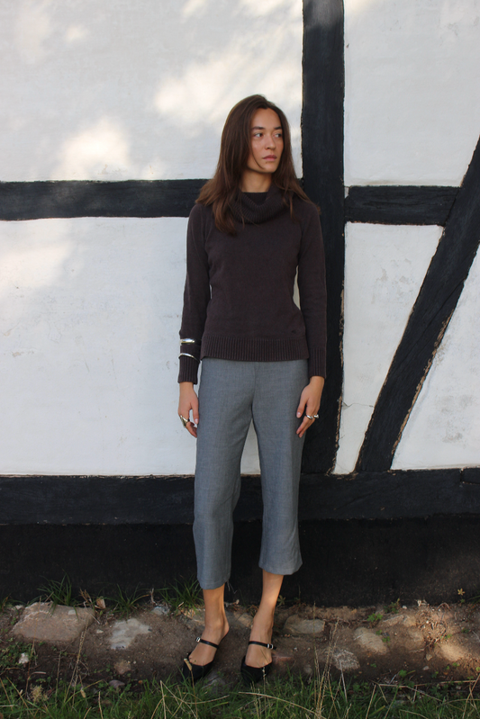 Striktrøje m. rullekrave