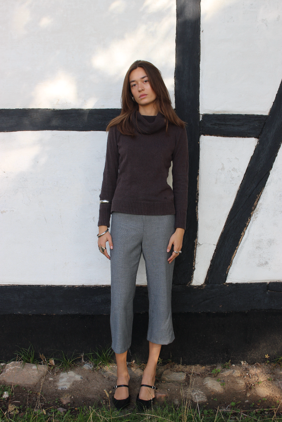 Striktrøje m. rullekrave