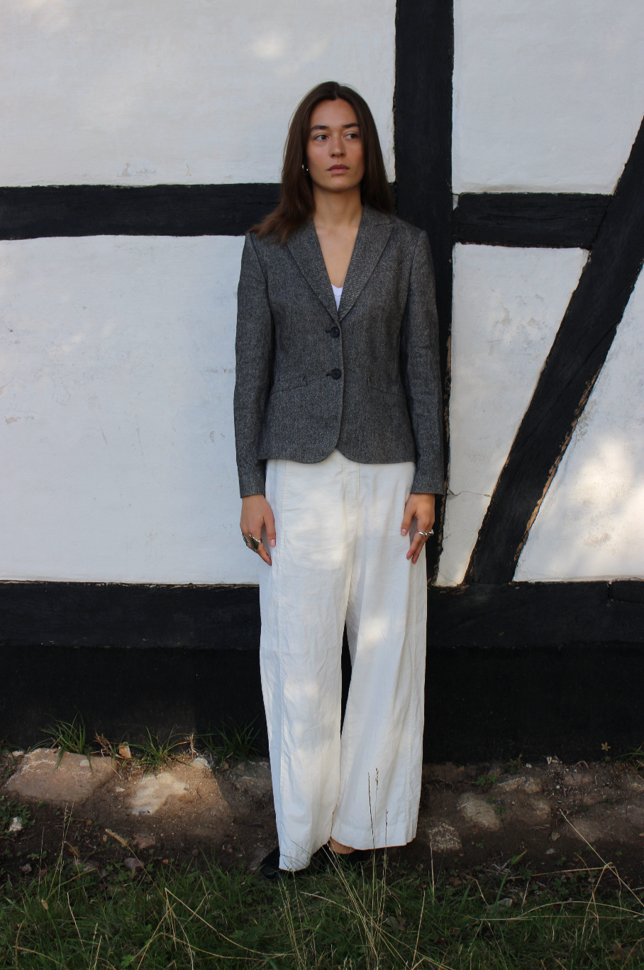 Figursyet blazer i uld