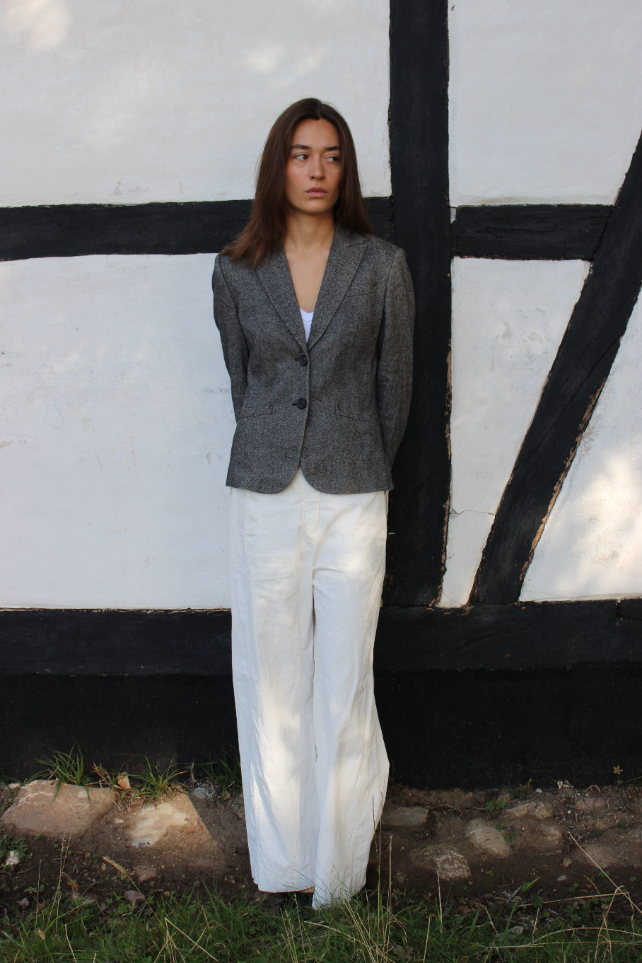 Figursyet blazer i uld