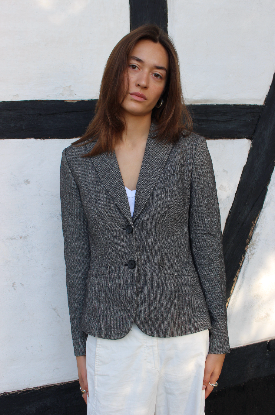 Figursyet blazer i uld