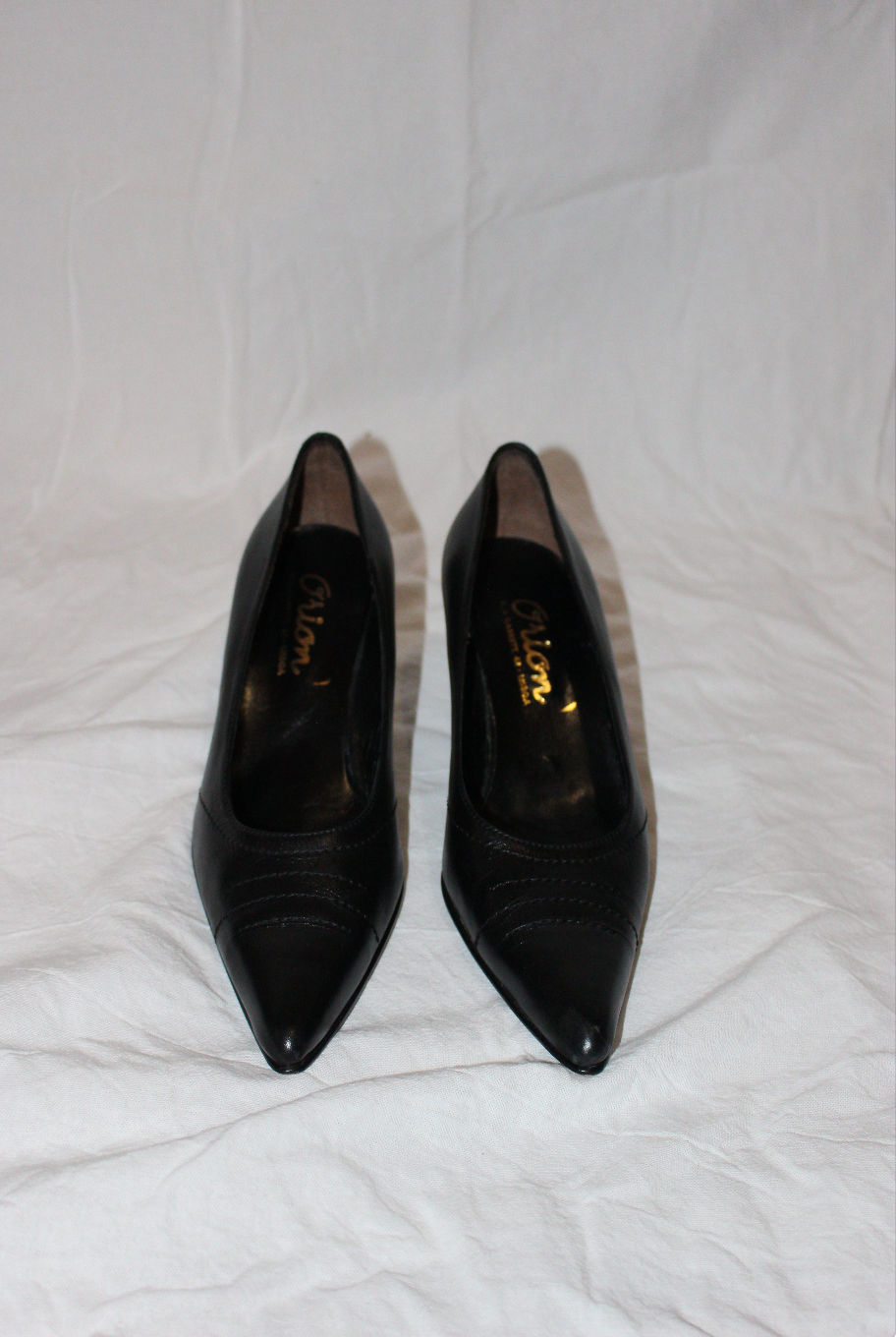 Kitten heels i læder