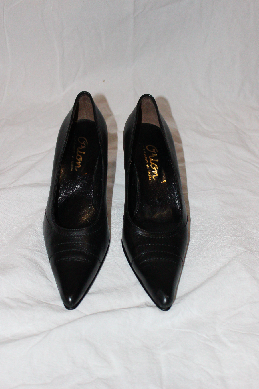 Kitten heels i læder