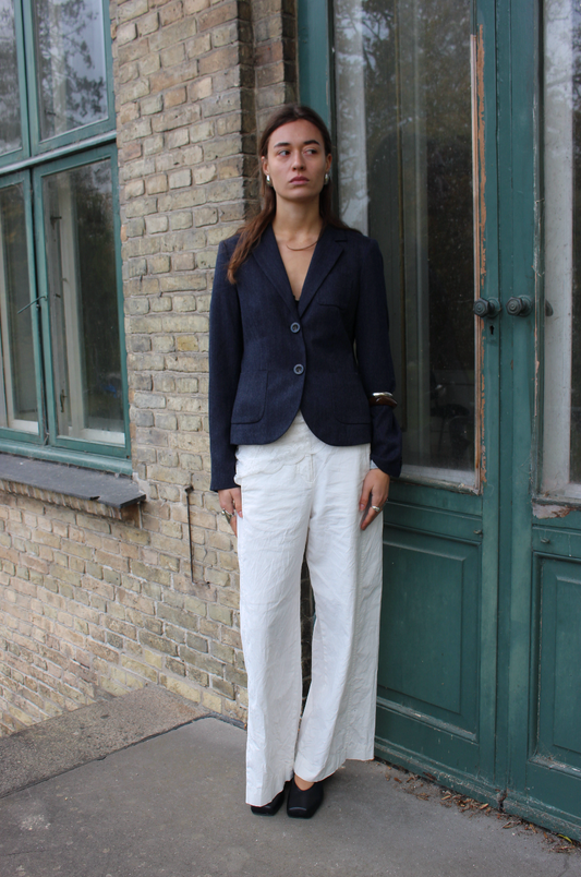 Figursyet blazer i blå