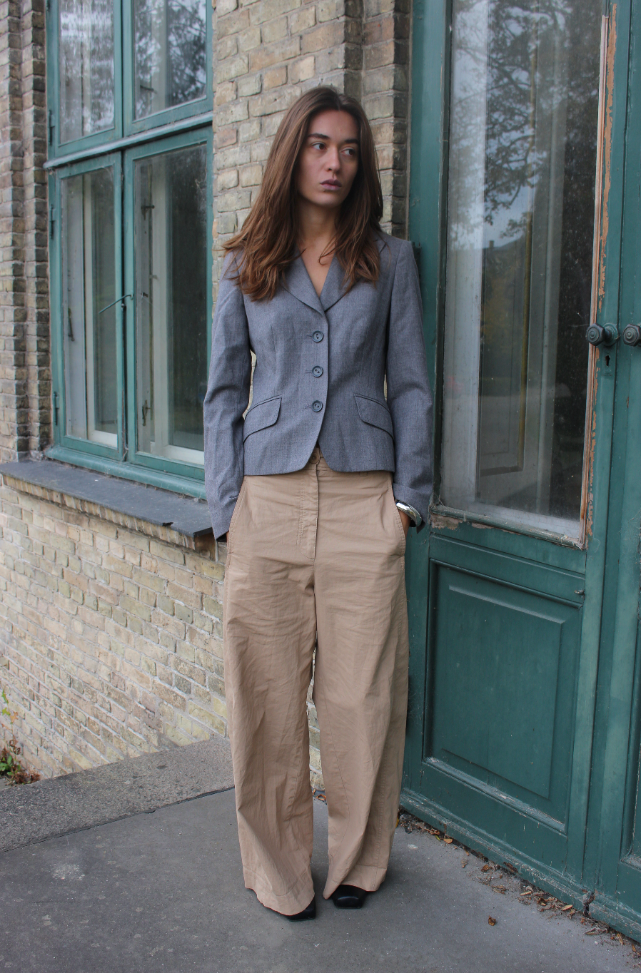 Figursyet blazer i uld