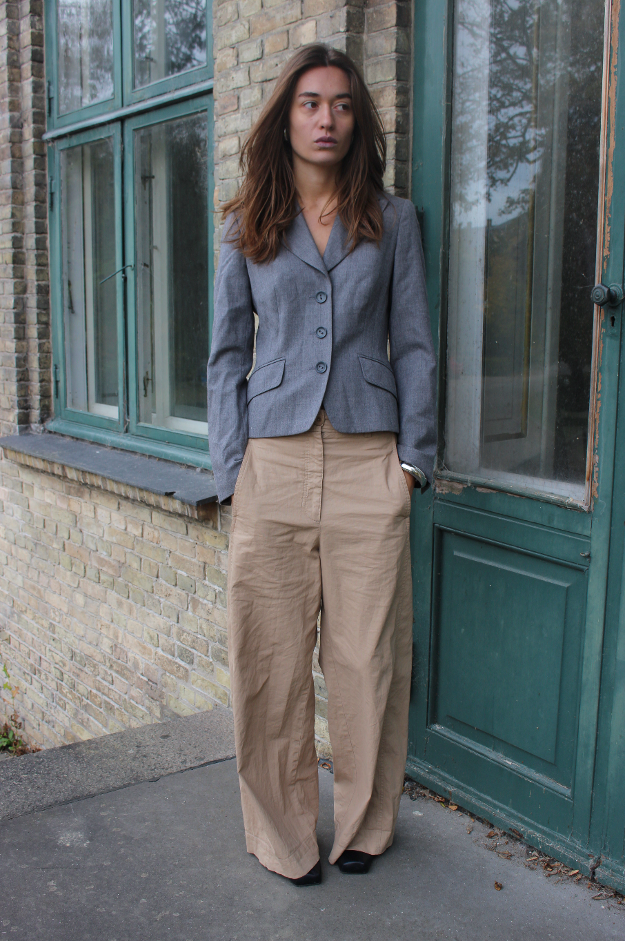 Figursyet blazer i uld