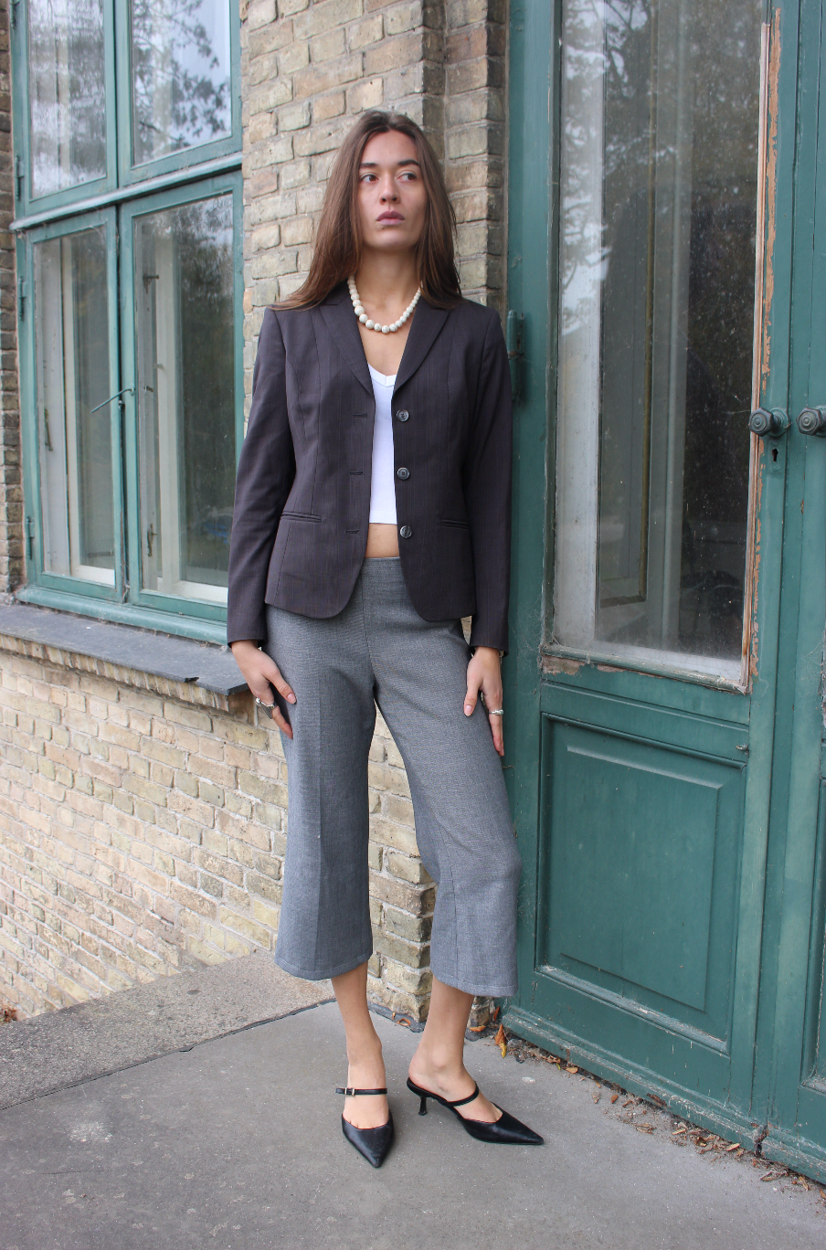 Figursyet blazer i uld