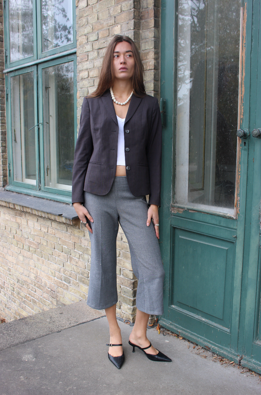 Figursyet blazer i uld