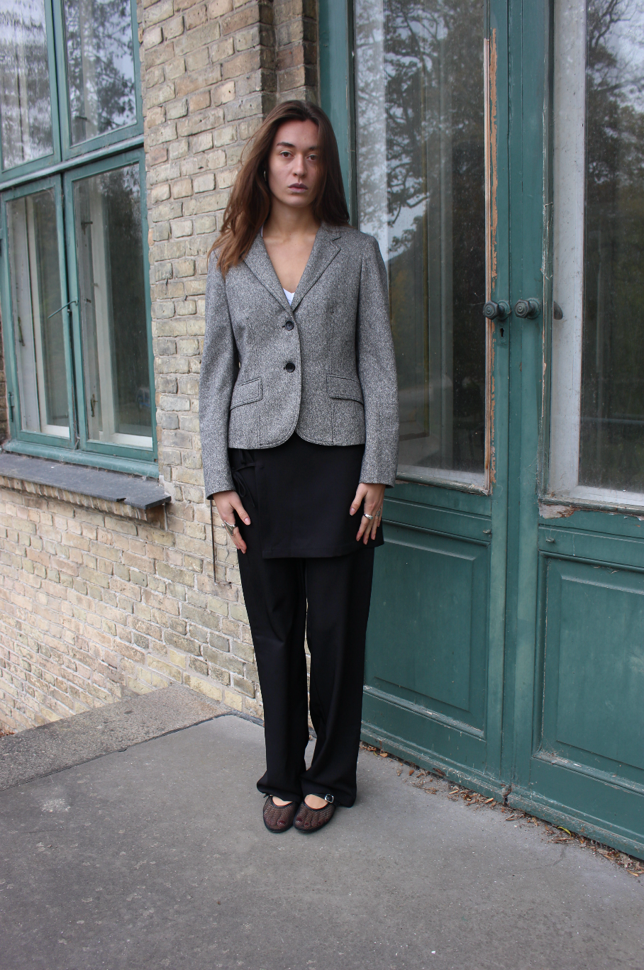 Figursyet blazer i uld