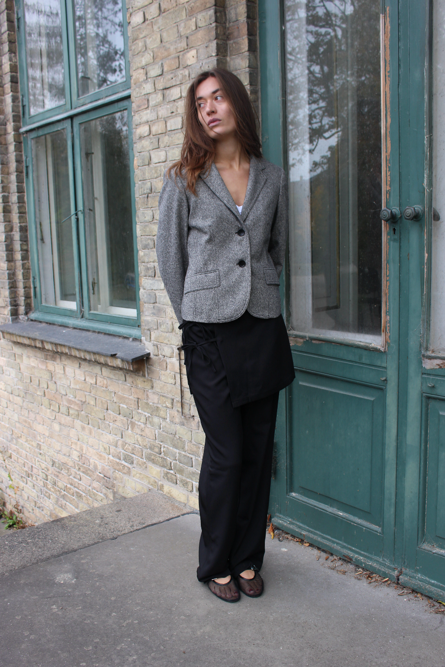 Figursyet blazer i uld