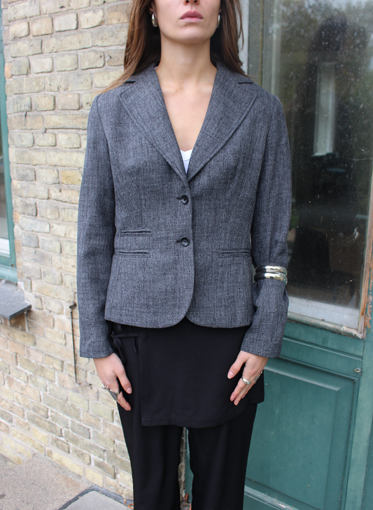 Figursyet blazer i grå