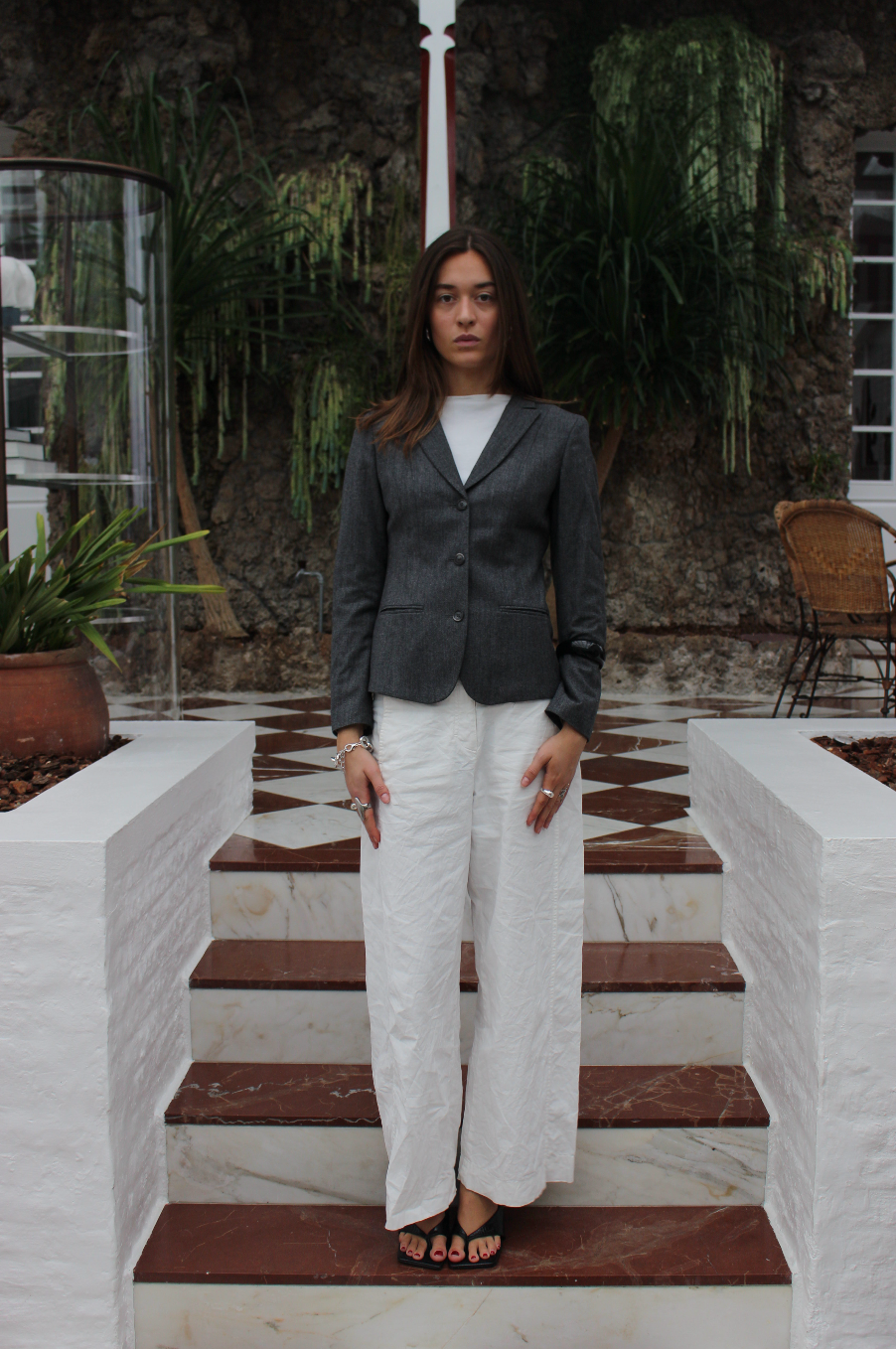 Figursyet blazer i uld