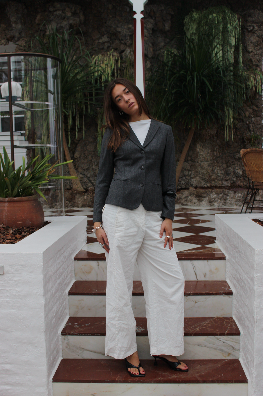 Figursyet blazer i uld