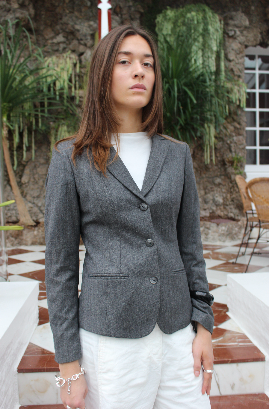 Figursyet blazer i uld