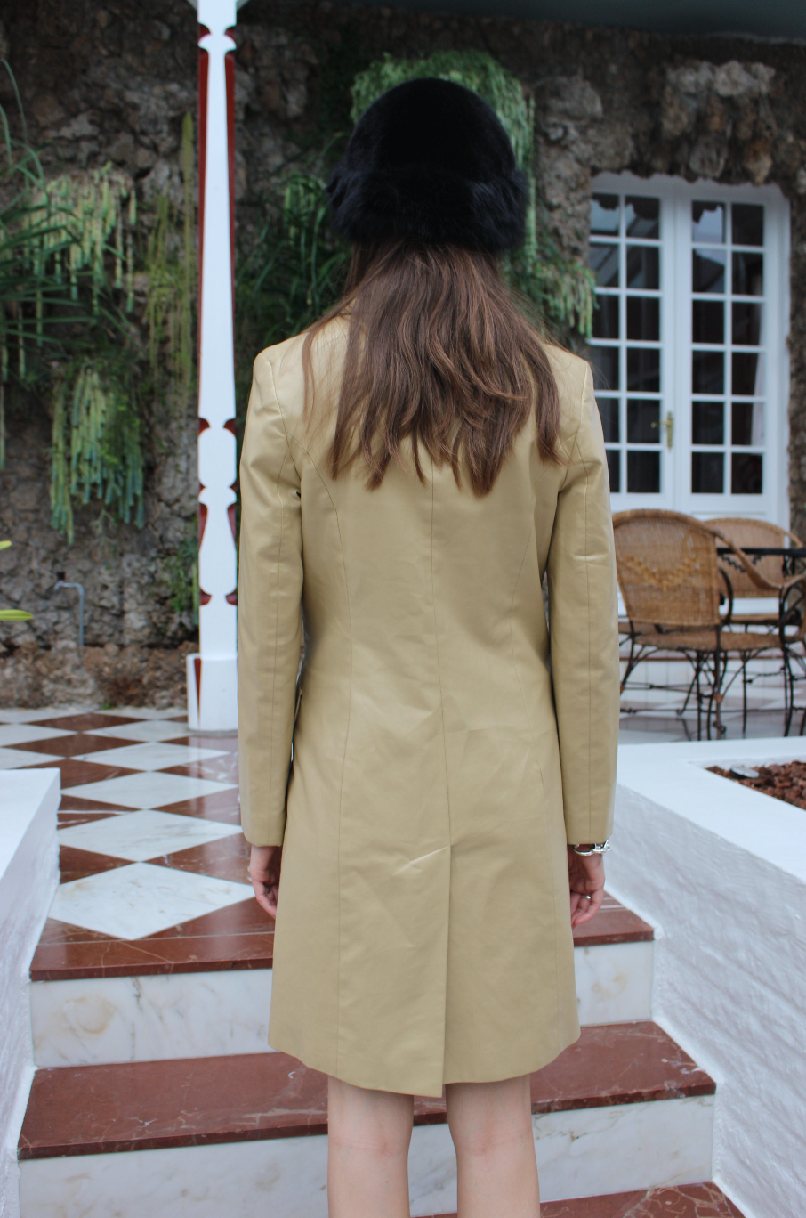 Lang læder blazer