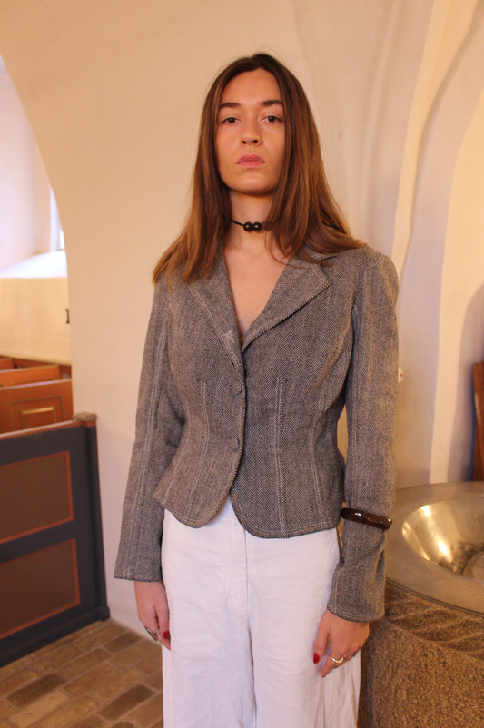 Figursyet blazer i uld