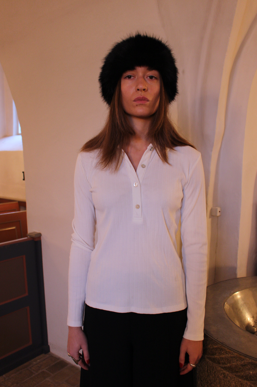 Polobluse i hvid