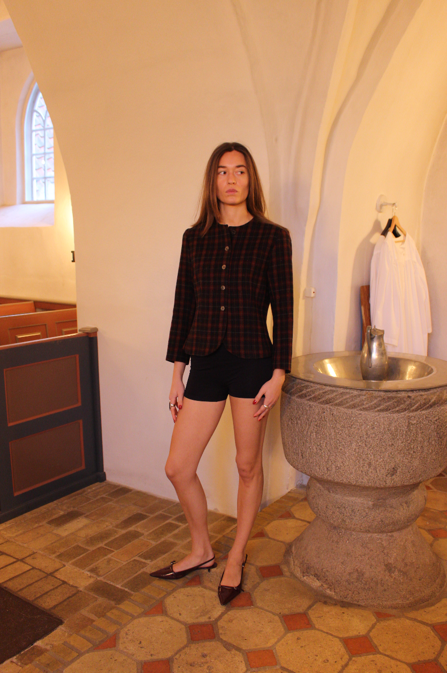 Figursyet blazer i uld