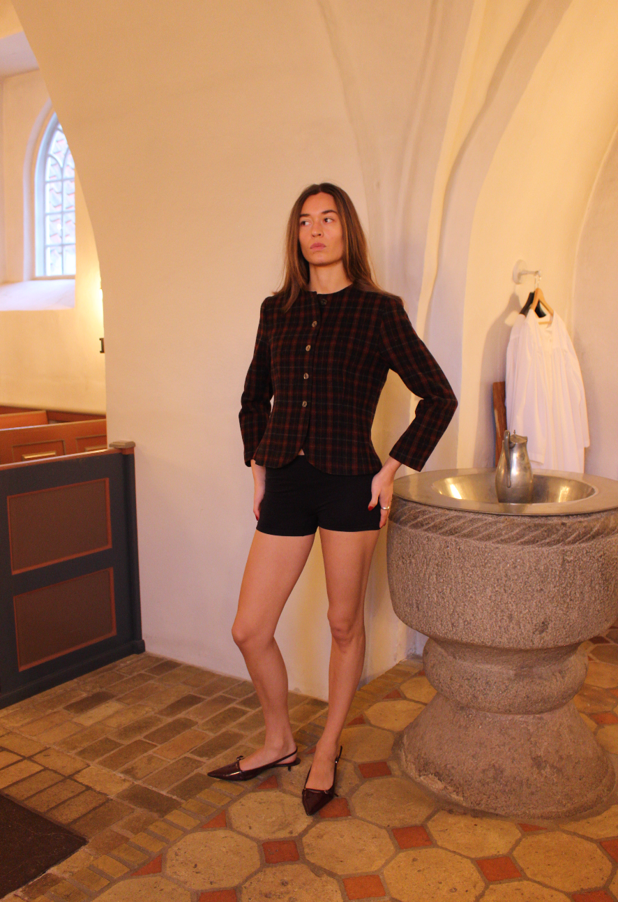 Figursyet blazer i uld