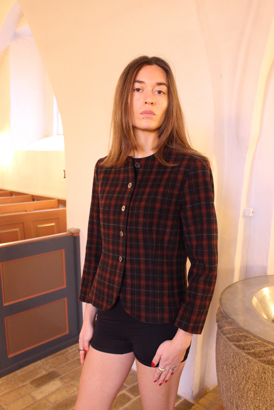 Figursyet blazer i uld