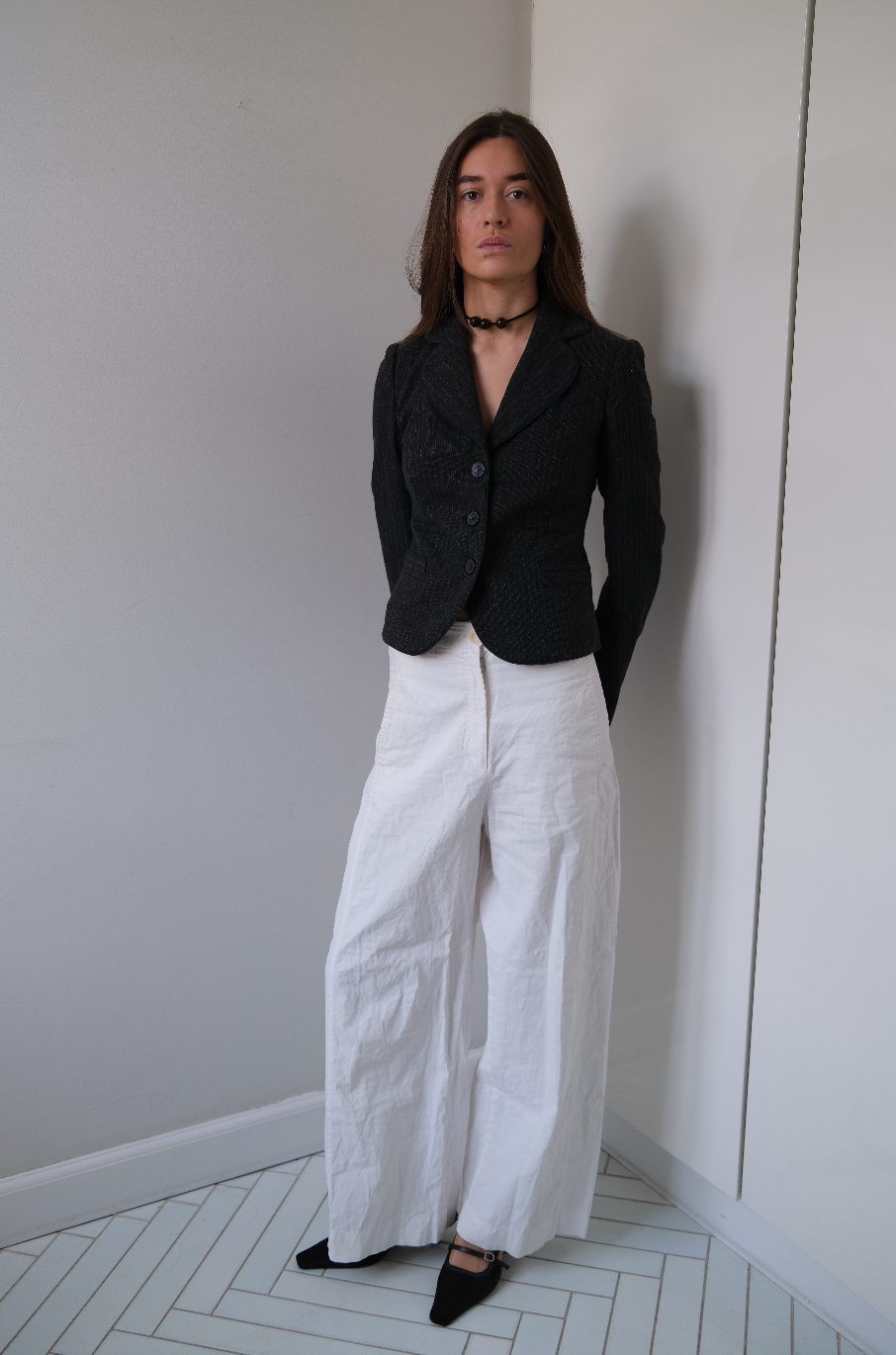 Figursyet blazer i uld