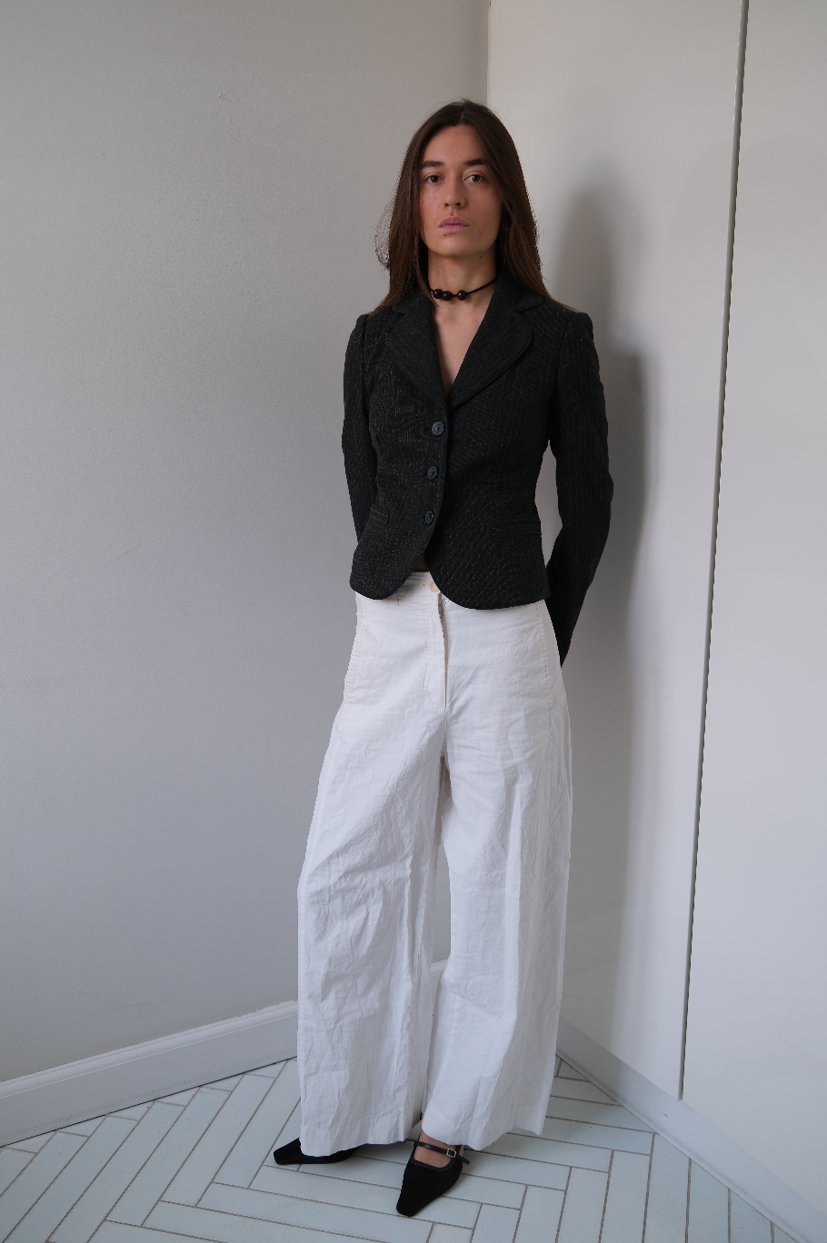 Figursyet blazer i uld