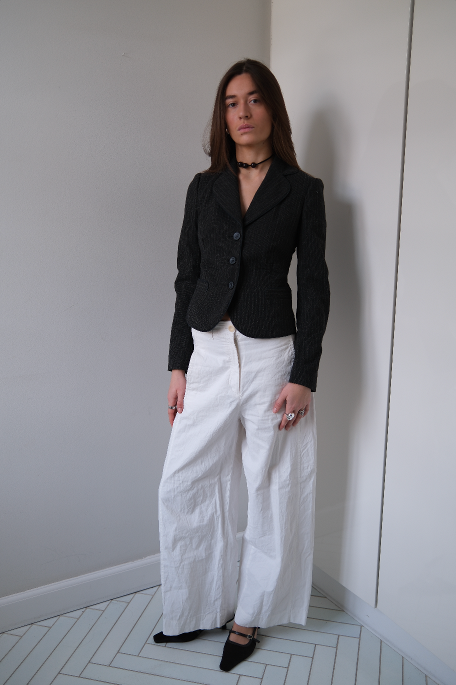 Figursyet blazer i uld