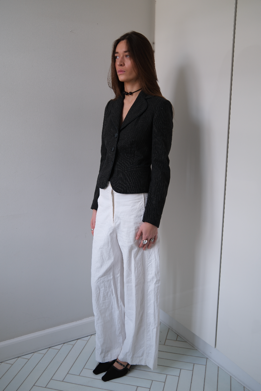 Figursyet blazer i uld