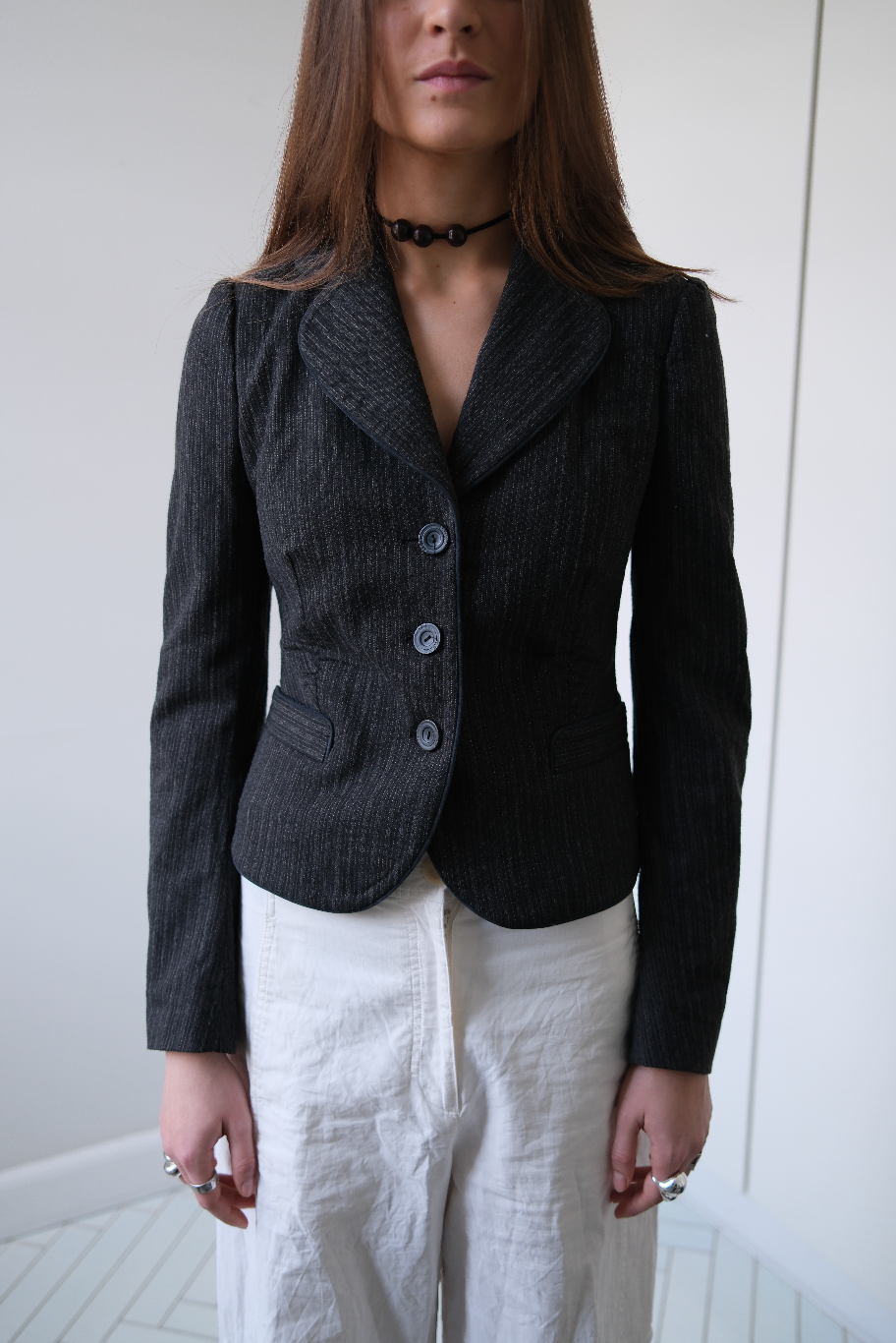 Figursyet blazer i uld