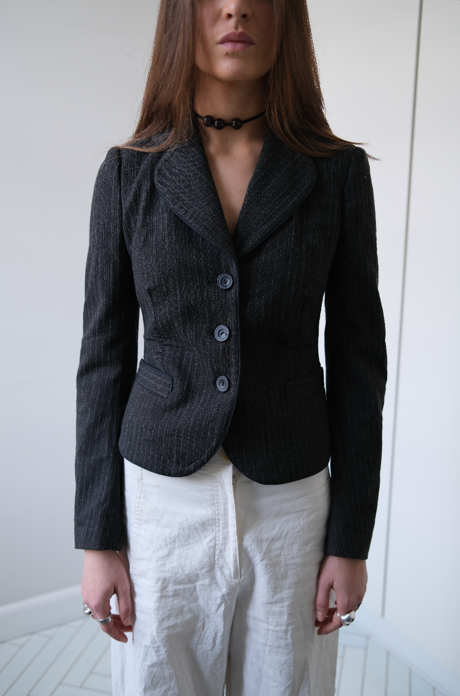 Figursyet blazer i uld