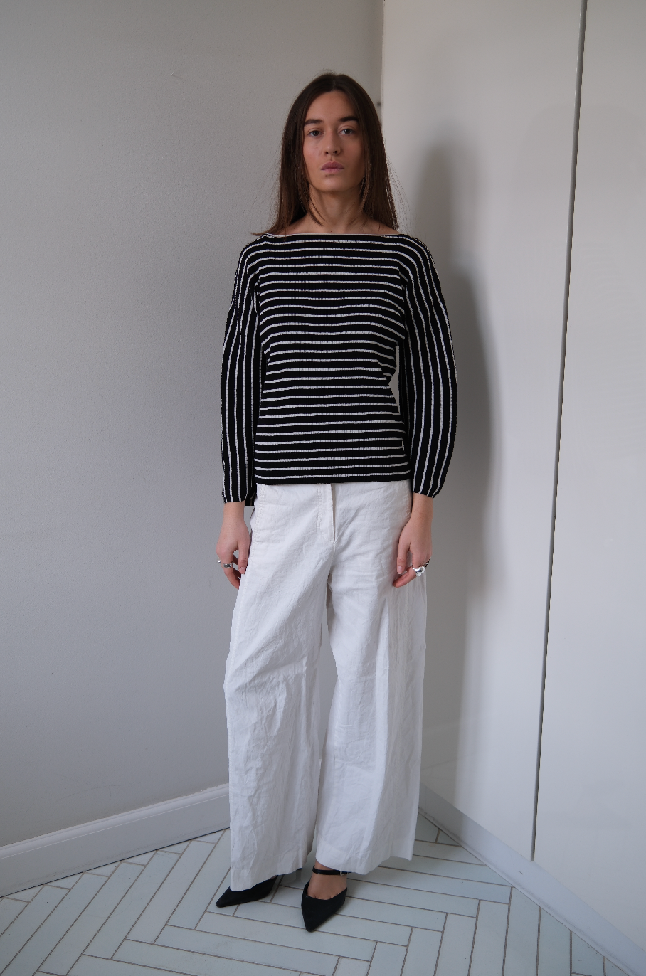 Stribet bluse